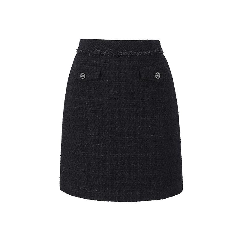 SOUP Tweed Button Skirt (Sy9Srm0)