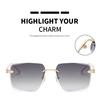 Rimless Square Sunglasses Women Men Luxury Design Retro Fashion Metal Sun Glasses Frameless Eyewear Vintage Summer Street Shades