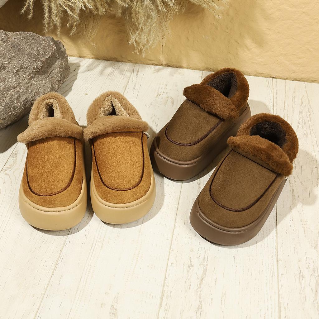 Snow Boots Women's New Winter Non-slip Velvet Thickened Warm Home Wear Thick-soled Women's Cotton Shoes