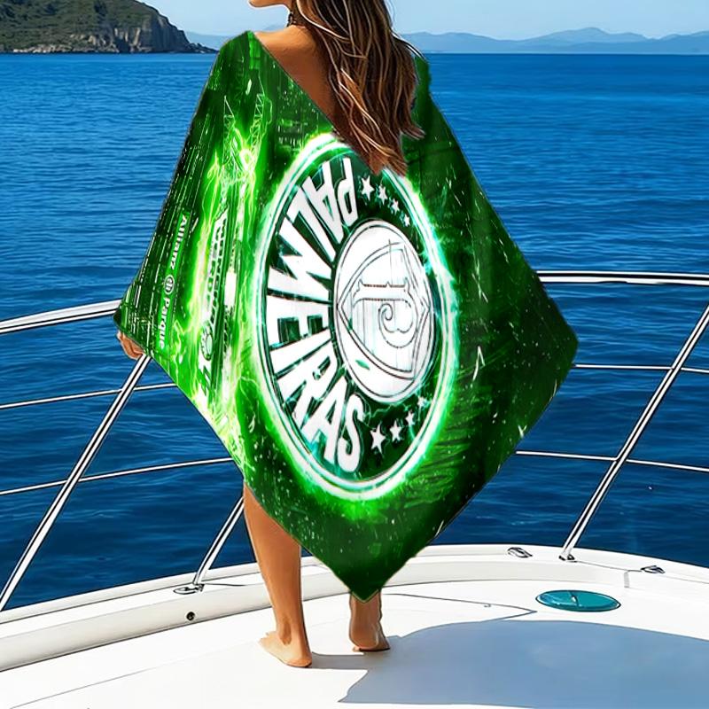 Grün-Weißes Strandtuch mit Passionsmuster, Superweiche Mikrofaser, Perfektes Geschenk zum Geburtstag, für Pool, Strand, Reisen, für Familie und Freunde