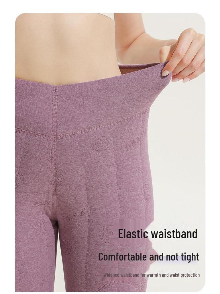 Women's 100% Wool Quilted Warm Pants, Plus Velvet, Thickened for -20°C Winter, Ideal for Knee and Waist in Northeast China.