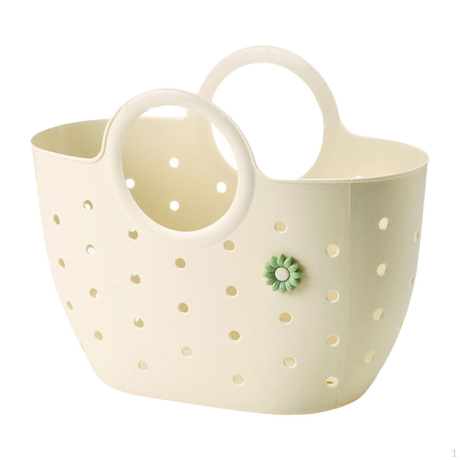 

Органайзер-корзина с ручкой для геля для душа, шампуня и косметики, из полипропилена, для ванной комнаты, Beige M