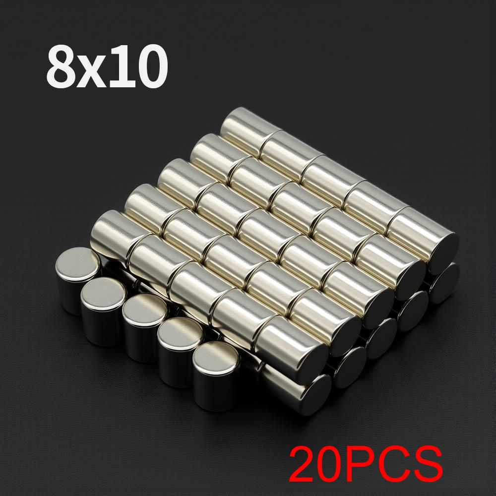 8x10mm Powerful Neodymium Magnet N35 NdfeB Permanent Magnetic imanes Round Super Strong Fridge Magnets DIY