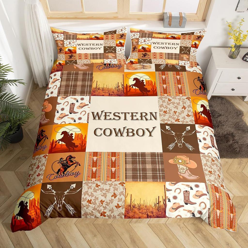 Western Cactus Three-Piece Quilt Cover 3D Digital Printing Bedding Set Bed Cover