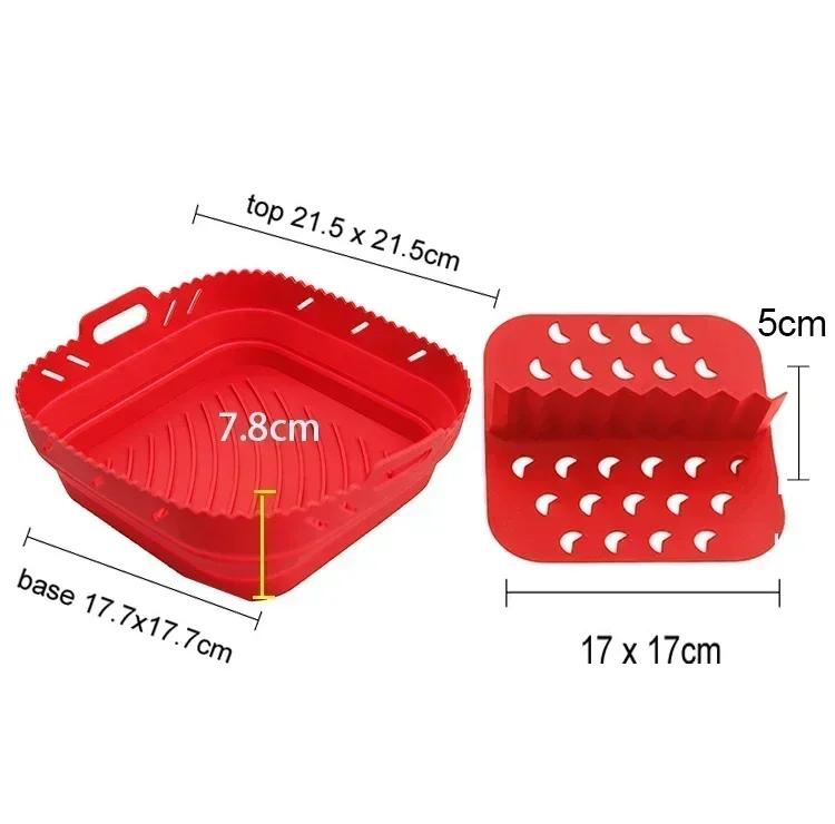 

2024 New Air Fryer Tray Oven Baking Tray Pizza Fried Chicken Baking Tool Reusable Liner Easy To Clean Airfryer Silicone Basket