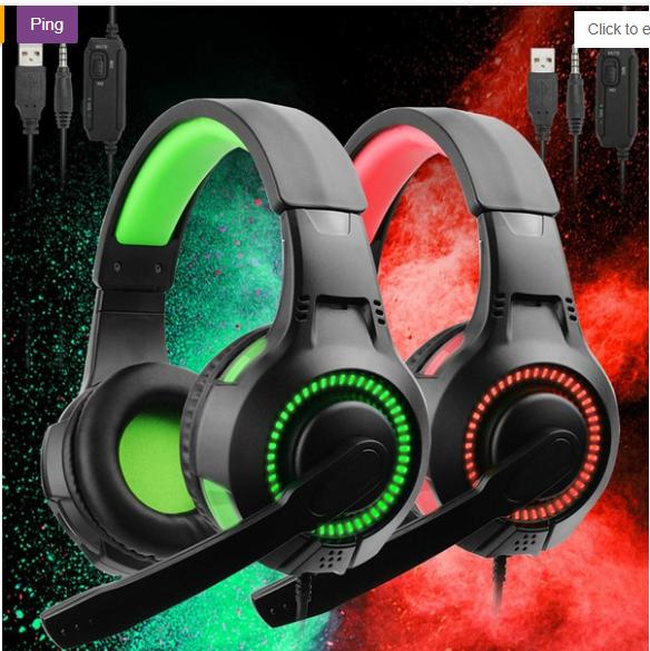 Usb Rgb Light Gaming Headset Headphones With Microphone For Pc Computer For Xbox One Professional Gamer Surround Sound Rgb Light
