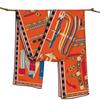 Twill Silk Scarf Women Poncho Hand Rolled Letters Printed Long Scarves Wraps Bandana Big Shawl Hijabs Female Foulards
