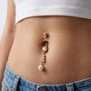Dainty Zircon Pendant Belly Button Ring for Women Shiny Crystal Star Navel Jewelry Rust-proof for Beach Vacation