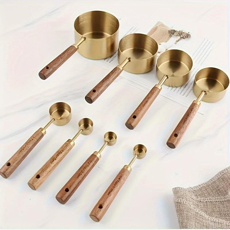 Kaffeelöffel-Set aus Edelstahl mit Palisandergriff Messlöffel zum Backen Milchpulver Gewürz Küchenwerkzeug