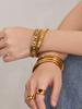 Sada geometrických zirkonových náramků pozlacená 18K zlatem - Lehký luxus a elegantní design
