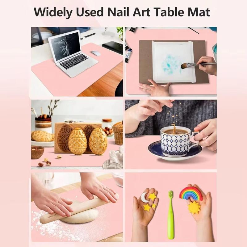 Foldable Nail Art Table Mat Pu Leather Studio Desk Mat Nail Armrest Cushion Waterproof Hand Rest Pad Easy Cleaning Manicure Mat