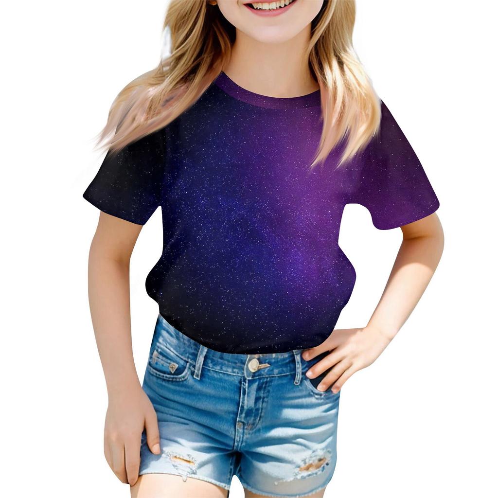 Children's Fashion Casual Short Sleeve Easter Bunny Printed Round Neck Short Sleeve T-Shirt Top