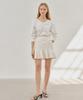 Yeoppe Tweed Shirring Skirt_Ivory