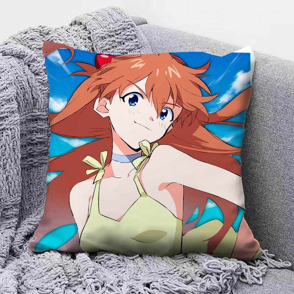 Asuka Langley Soryu Asuka Anime Girl Home Sofa Cushion Covers and Aecorative Custom Pillow Covers