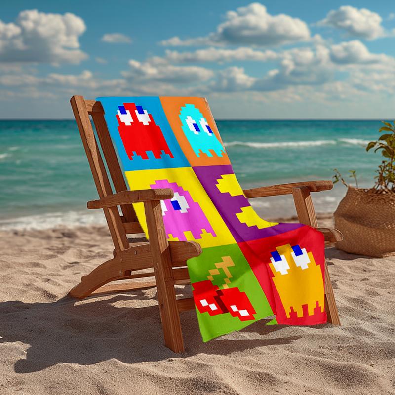 Pixel Game Fashion Beach Towel: Ideal for Summer Adventures Soft, absorbent and quick drying suitable for swimming and bathing