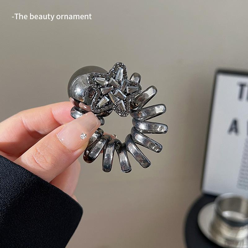 

2023 Красочная кудрявая резинка для волос в виде телефонного шнура для женщин и детей - Высокая эластичность, держатель для хвостика