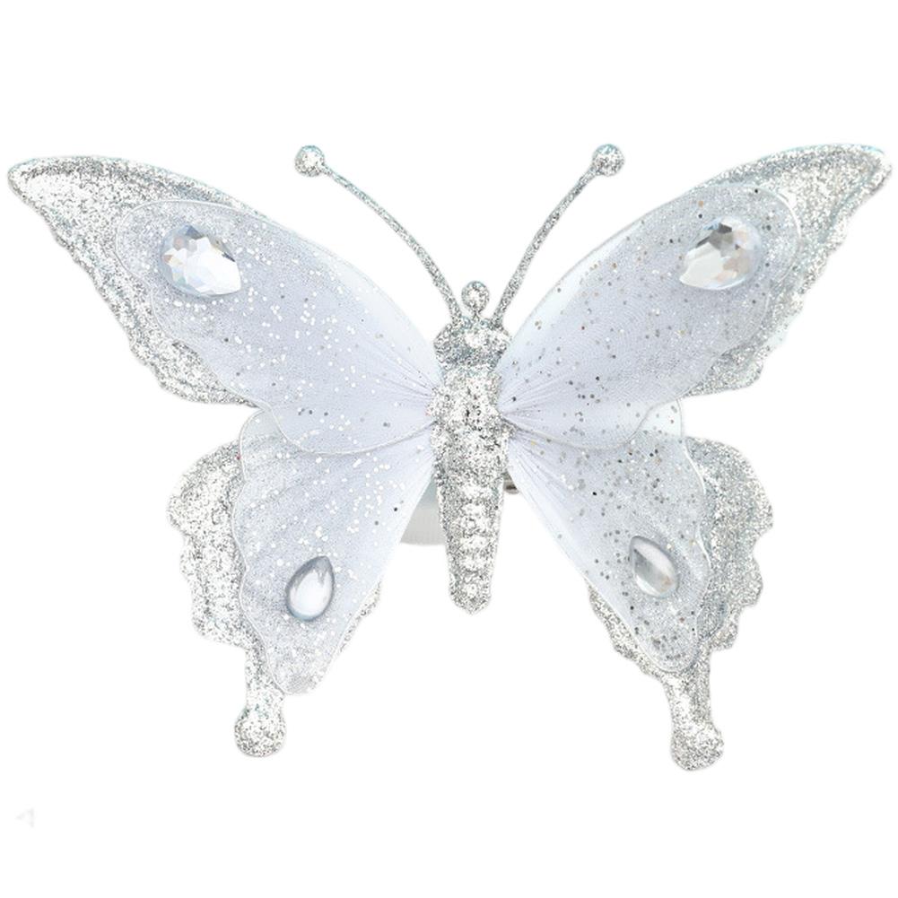 Christmas Tree Decorations Glitter Butterfly Ornaments Detailed Wings Design