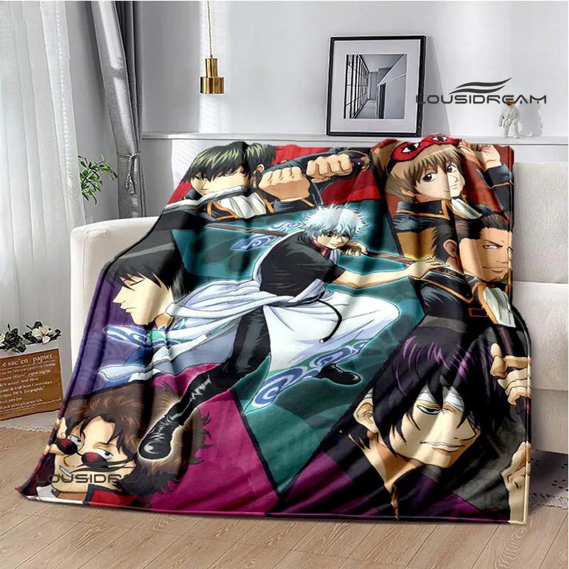 GINTAMA Cartoon Printed Blankets Picnic Blanket Warm Flannel Blankets Home Bed Linings Blankets for Beds Birthday Gift