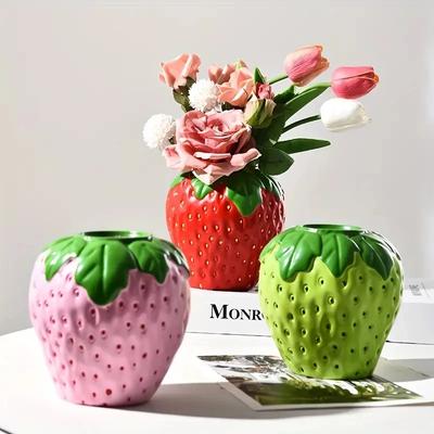 Strawberry Shaped Vase for Flower Creative Arrangement Living Room Home Decoration Decoration Flower Pot