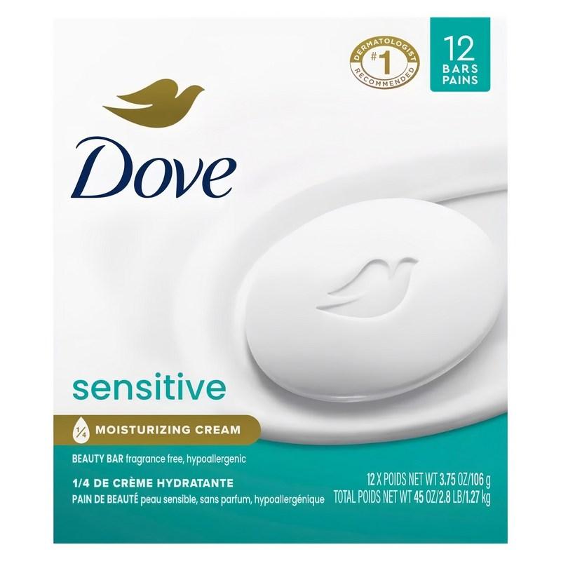Dove Sensitive Moisturizing Cream Beauty Bar, 106g x 12 pcs