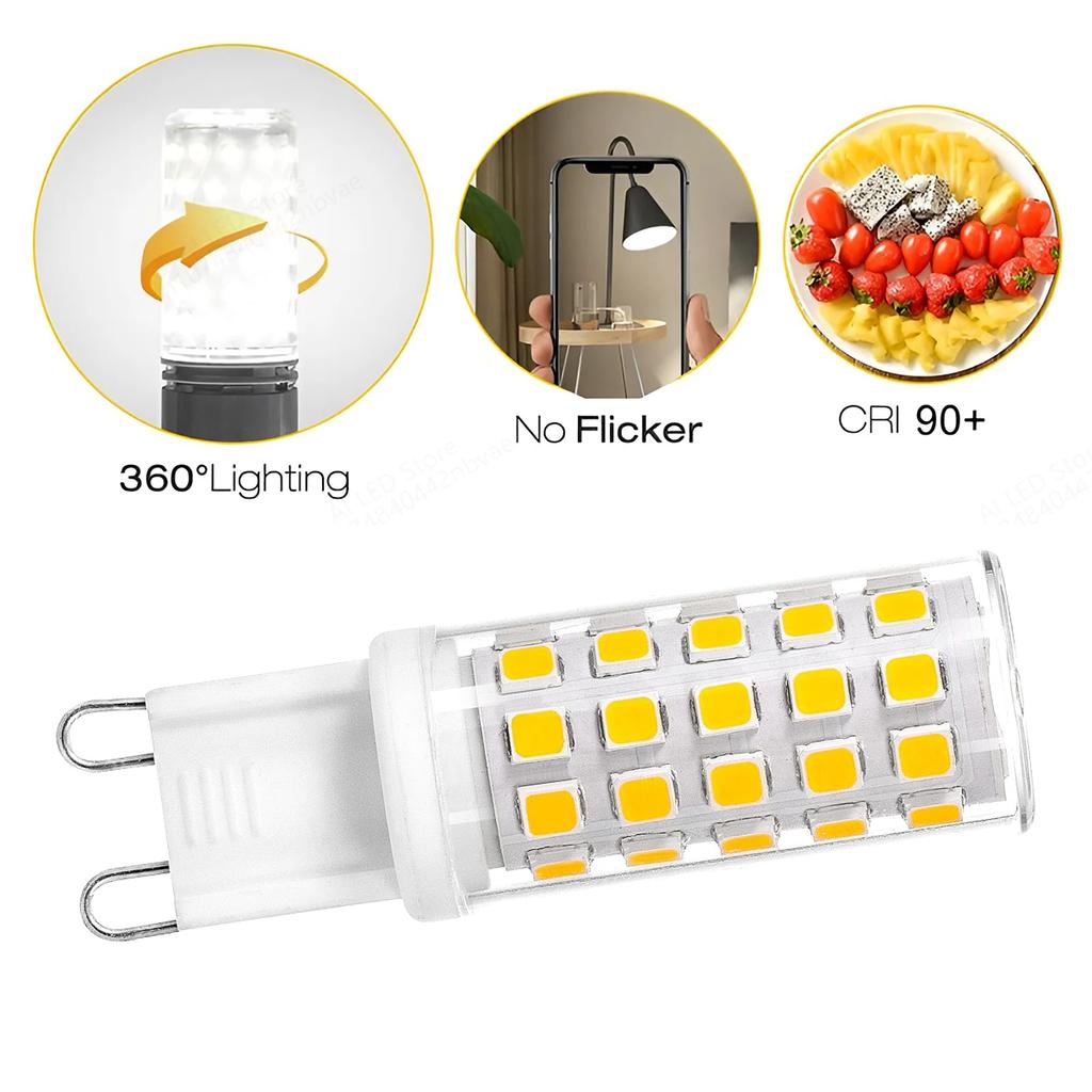 G9 LED Corn Light Bulb 7W 54LED 360° Beam Angle Lighting Lamps Lamp 3000k/4000k/6500k Lights Ceramic 220v/110v Halogen Home Room