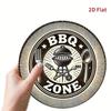 Vintage BBQ Metal Sign Rustic Kitchen Wall Decor Round Aluminum Tin Plate 20x20cm Bar Patio Grill Man Cave Gift