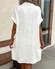 2024 Hot Seller: Summer V-Neck Button Cotton Linen Shirt Dress for Women