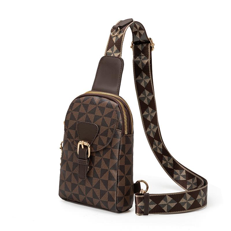 Taška přes hrudník Evropská a americká móda Nová taška přes hrudník Potištěná Jednoduchá Dámská crossbody taška Přenosná Venkovní sportovní taška přes hrudník
