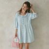 CEST MOIDEW Cest_Gingham Babydoll Mini Dress