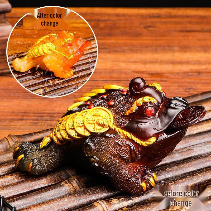 Color-Changing Ceramic Golden Toad Tea Pet