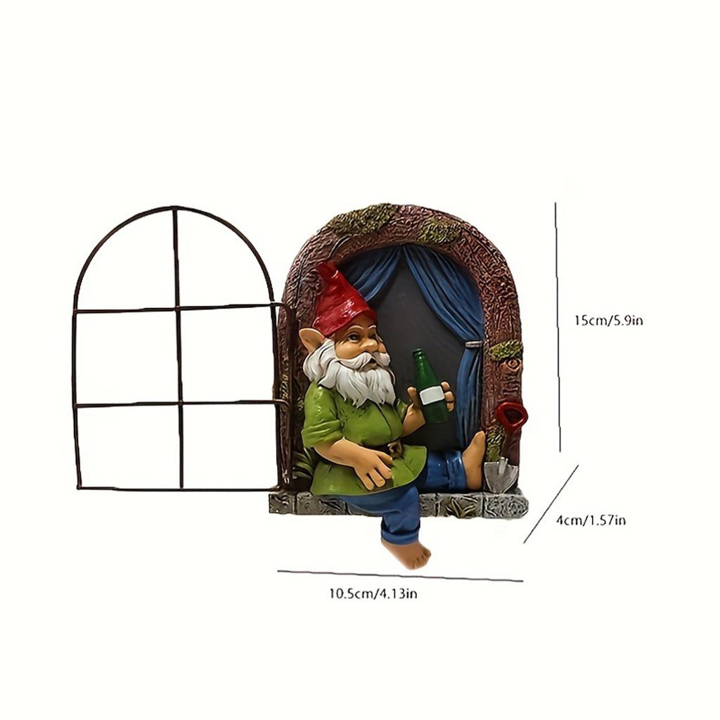 1 Piece of Sleeping Dwarf Resin Handicraft, Courtyard Tree Decoration, Home and Living Room Wall Decoration, Holiday Fairy Tale