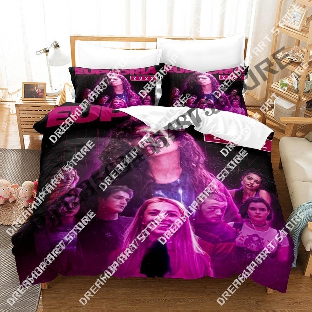 3D Print TV Euphoria Bedding Set Boys Girl Twin Queen King Size Duvet Cover Pillowcase Bed boys Adult Home Textiles