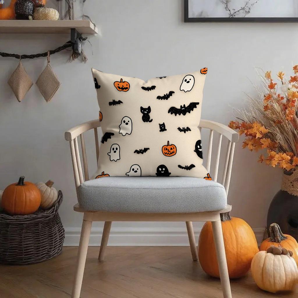 Halloween-themed Ghosts Reading PillowsSuitable for Sofa Car Bedroom Decorative Cushion Cover Pillow Cover