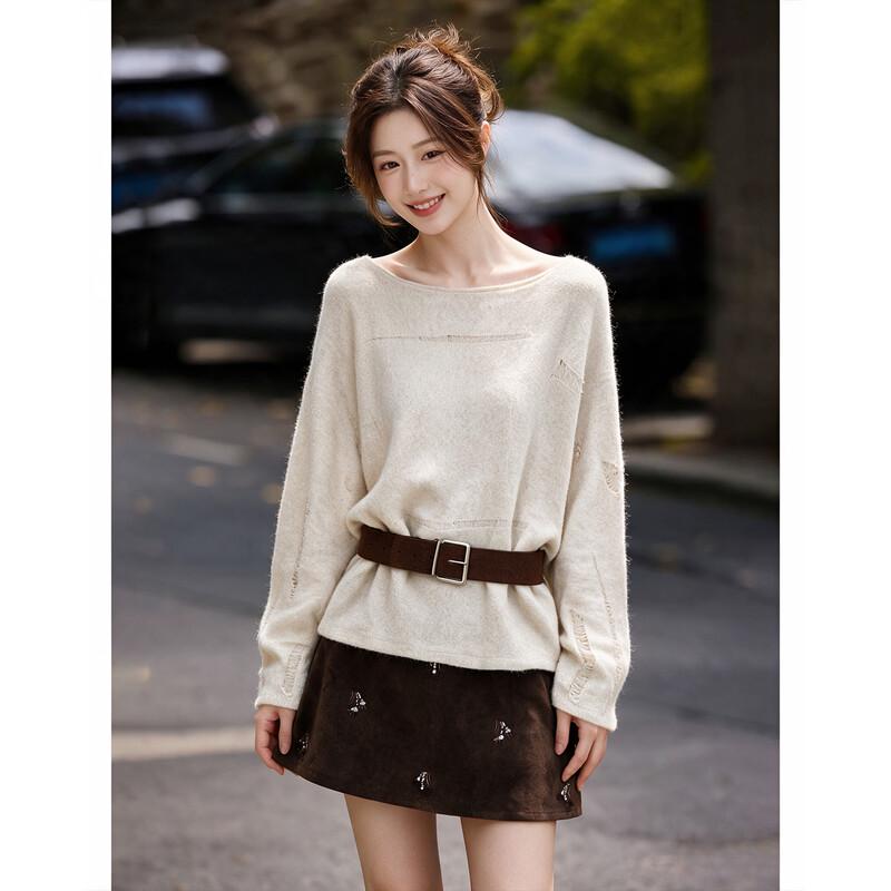 Shangjing Autumn Two-Piece Knit Sweater and Skirt Set