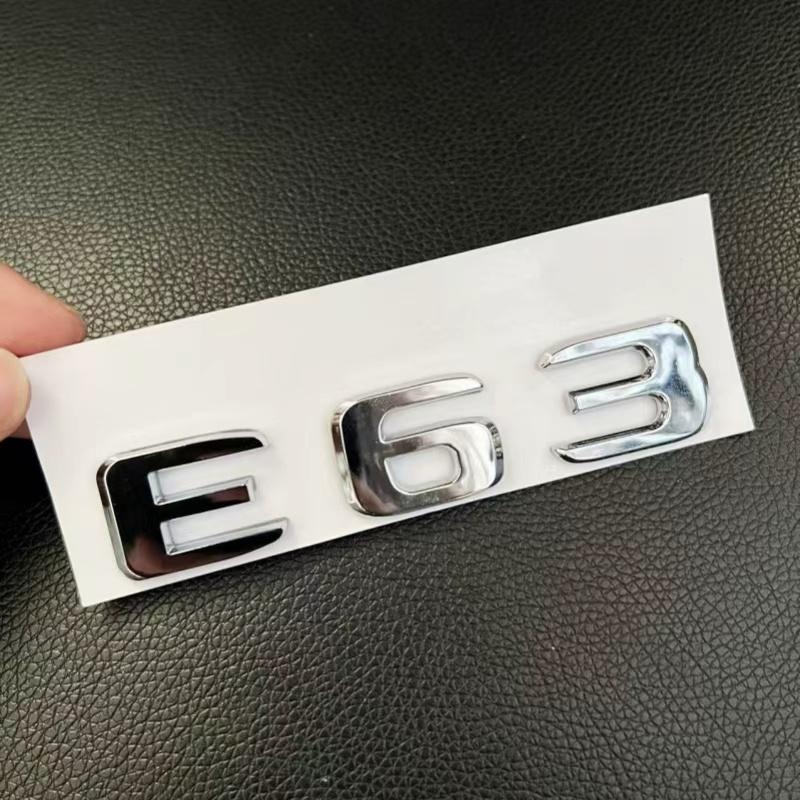 Suitable for ABS Black Auto Letter E63 E63S Logo Logo Sticker Car Luggage Badge Decal Mercedes Benz E63 E63S W213 Accessories