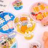 5Pcs Decorative Round Pocket Fan Cartoon Cool Fan Portable Hand Fan  Student