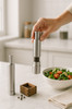 Kitchen Stainless Steel Manual Thumb Push Salt Spice Sauce Grinder Pepper Mill