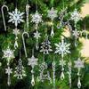 Decorative Crystal Style Snowflake Icicle Ornaments For Christmas Tree Holiday Party Home Decor Supplies