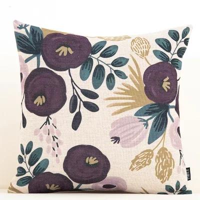 Colorful Flowers Throw Pillow Cover For Office Home Decor Sofa Car Cushion Cover Floral Print Pillow Case Square Cushion Case