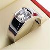 Fashionable Zircon Ring Men's Wide Version Domineering Ring Eternal Heart Ring Glossy Ring