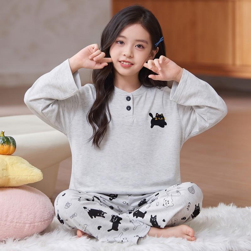 Girls Cotton Pajama Set Long Sleeve Cartoon Princess Sleepwear Ages 8 2026 Kids Home Outfit