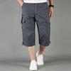 Sommer Herren Casual Baumwolle Cargo Shorts Overalls Lange Länge Multi Pocket Hot Breeches Caprihose Männlich Taktische Kurze M-5XL