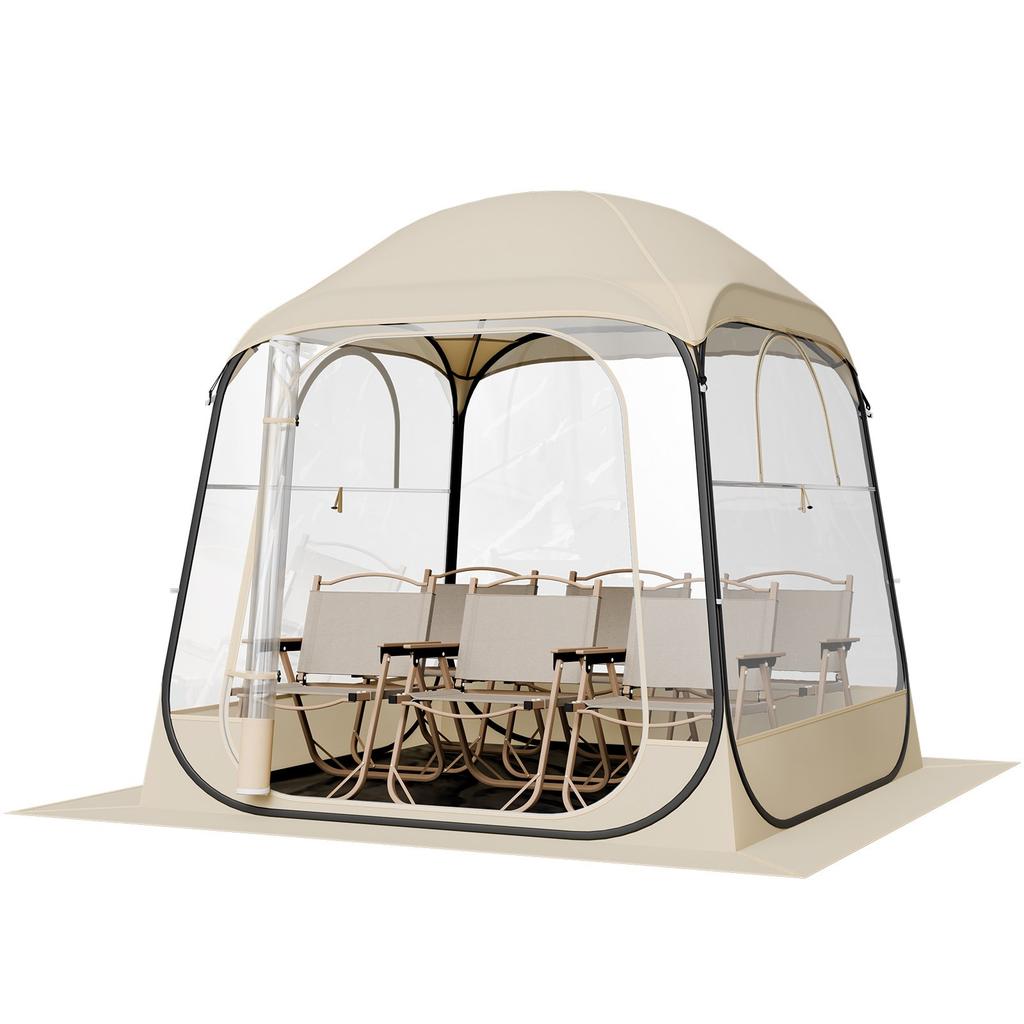 VEVOR Pop up Sports Tent, 1.83x1.83 m Clear Bubble Tent for 2-4 Persons, Waterproof Outdoor Pod with Floor Mat & Top Cover