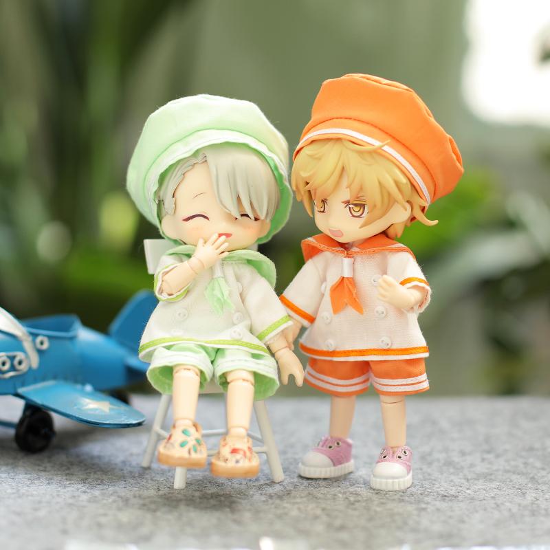 Ob11 Doll Sailor Clothes Uniform Set Doll Navy Suit Doll Hat Shirt Shorts For P9, 1/12 Bjd, Cu-Poche,Gsc, Molly Doll