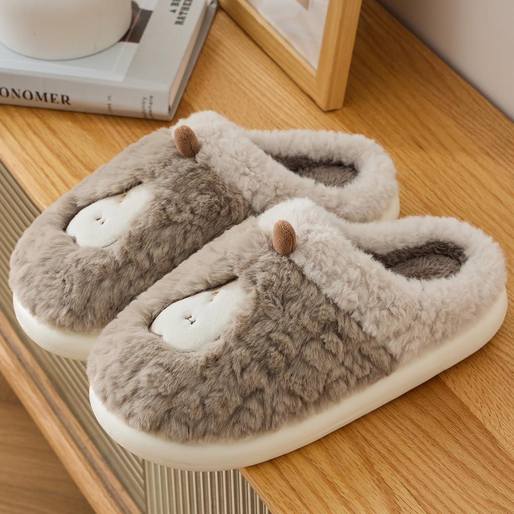 Apple Cotton Slippers 2025 Autumn and Winter New Indoor Home Fleece Warm Couple Thick-soled Plush Cotton Shoes