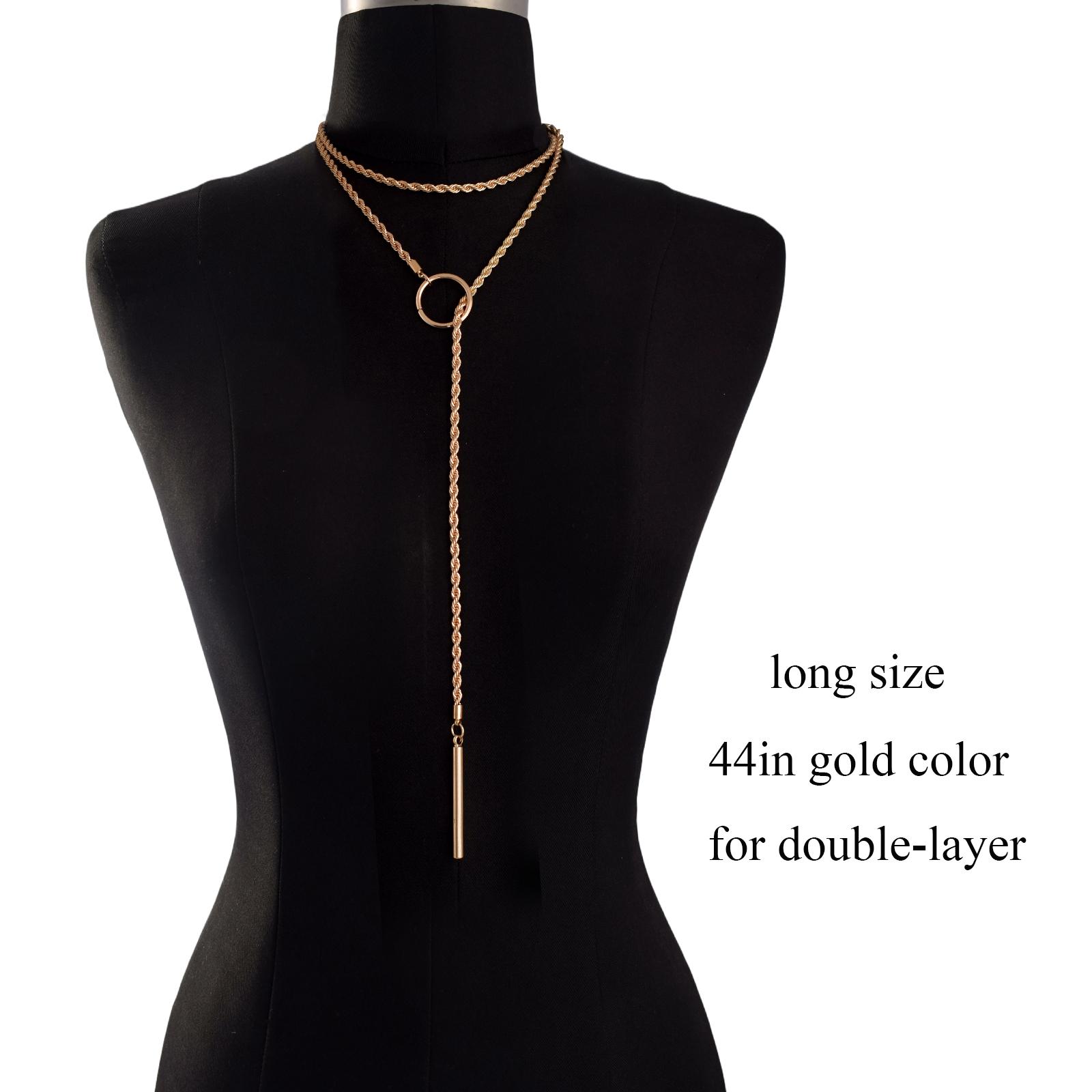 Goth Twist Wrap Slipketting Choker Voor Vrouwen Trend Mode Chocker Staaf Hanger Ketting Gotische Sieraden black