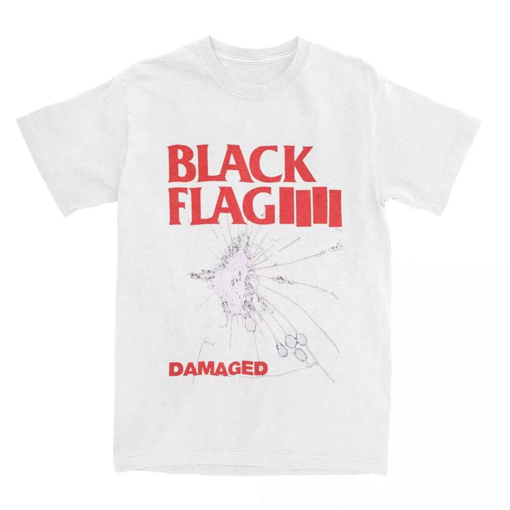 2025 Black Flag Damaged TShirts Men Women Casual Pure Cotton Tee Shirt Round Neck Short Sleeve T Shirts New Arrival Clothes