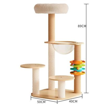 Cat Tree Condo with Scratching Post and Space Capsule