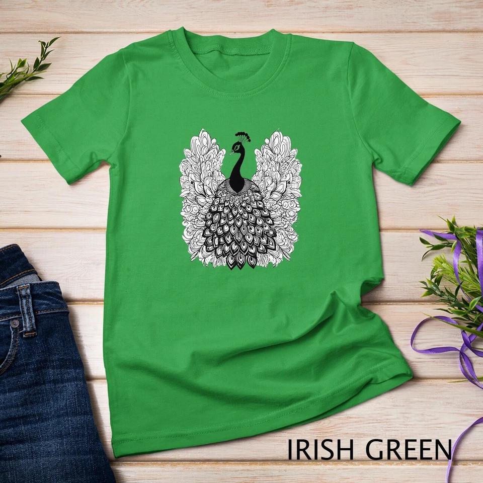 Peacock Monochrome Peacock Lover T-Shirt Unisex T-shirt 4 M
