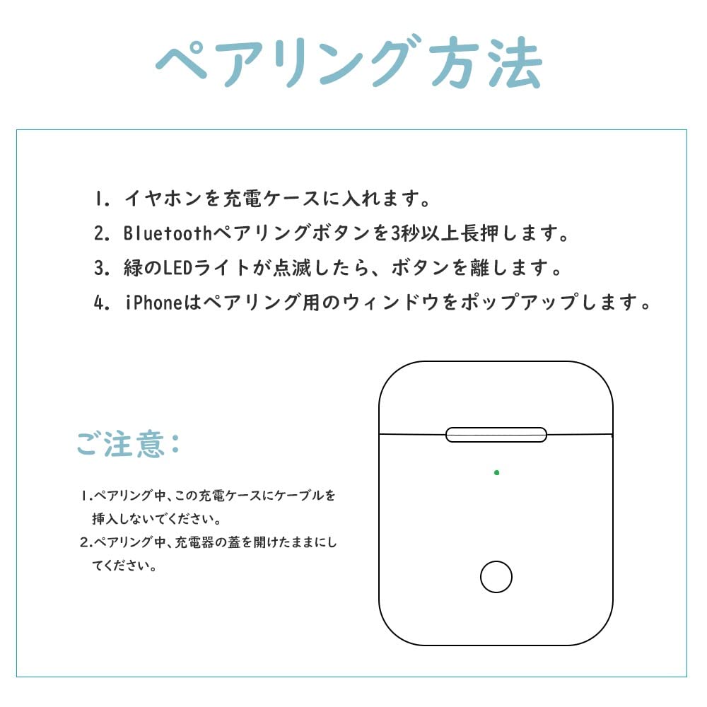 Podick Charging Compatible with AirPods 1 Replacement AirPods Charging Case with Wireless Charging and Bluetooth Pairing Case, & 2,